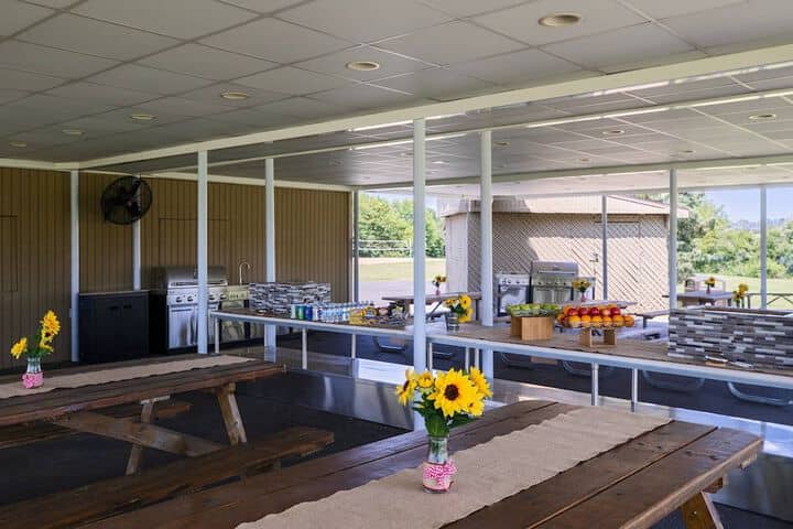 Outdoor banquet area